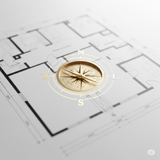 Vastu Compass on blueprint
